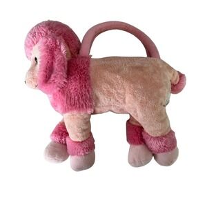 Rare Y2K Plush Pink Poodle Purse Handbag Kitsch Stuffed Toy Dog Tote Bag